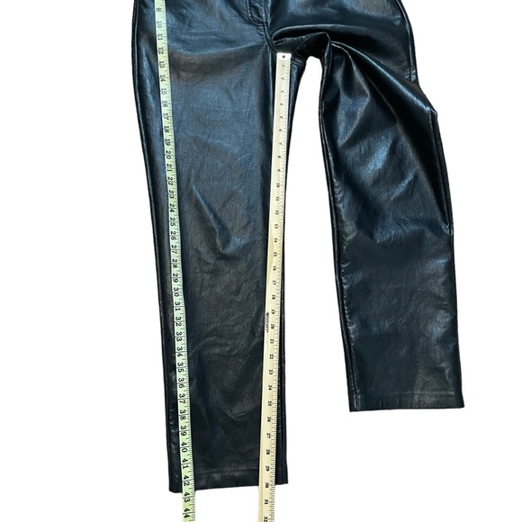 Aritzia Wilfred The Melina Pant Black Vegan Leather Straight High Rise Sz 14 - Picture 12 of 15